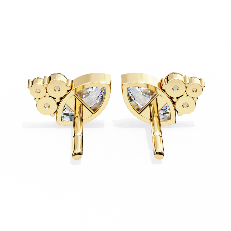 Château Six-Prong Solitaire Diamond Stud Earrings — 10k–18k Gold