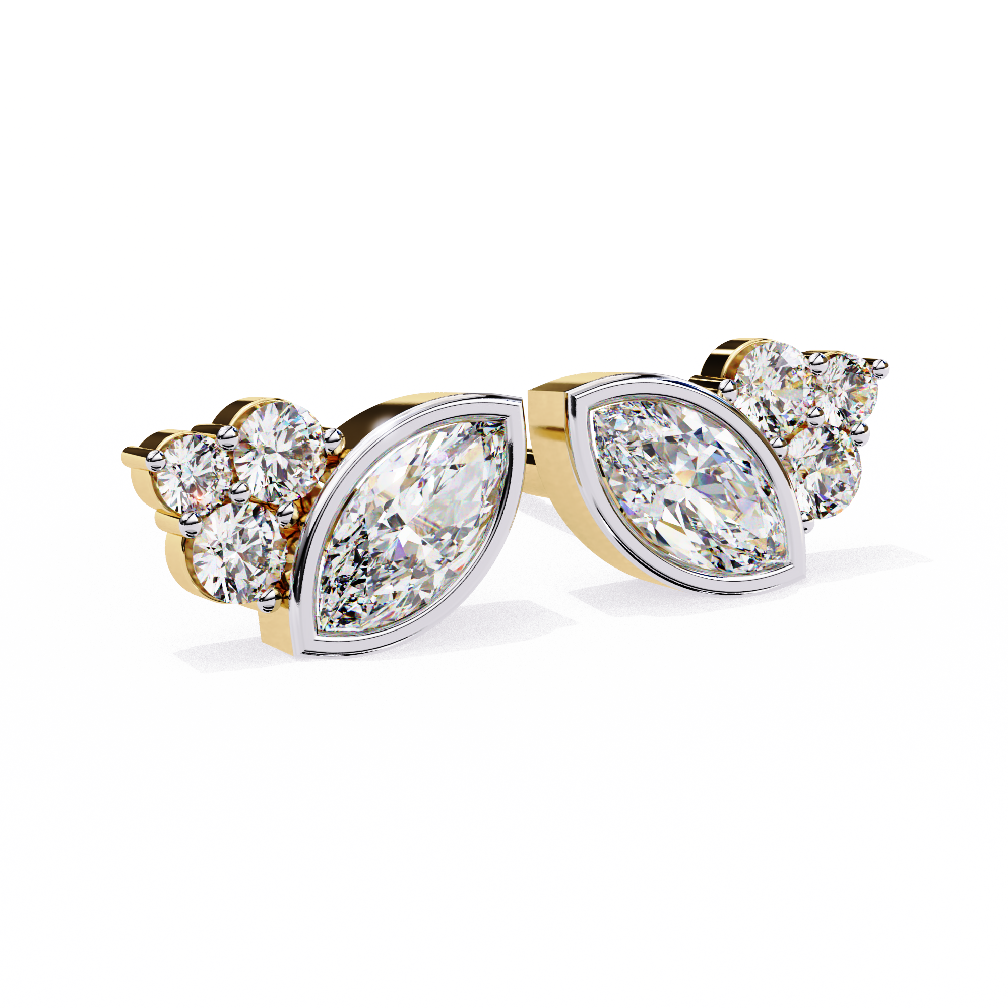 Château Six-Prong Solitaire Diamond Stud Earrings — 10k–18k Gold