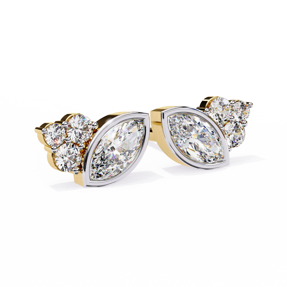 Château Six-Prong Solitaire Diamond Stud Earrings — 10k–18k Gold