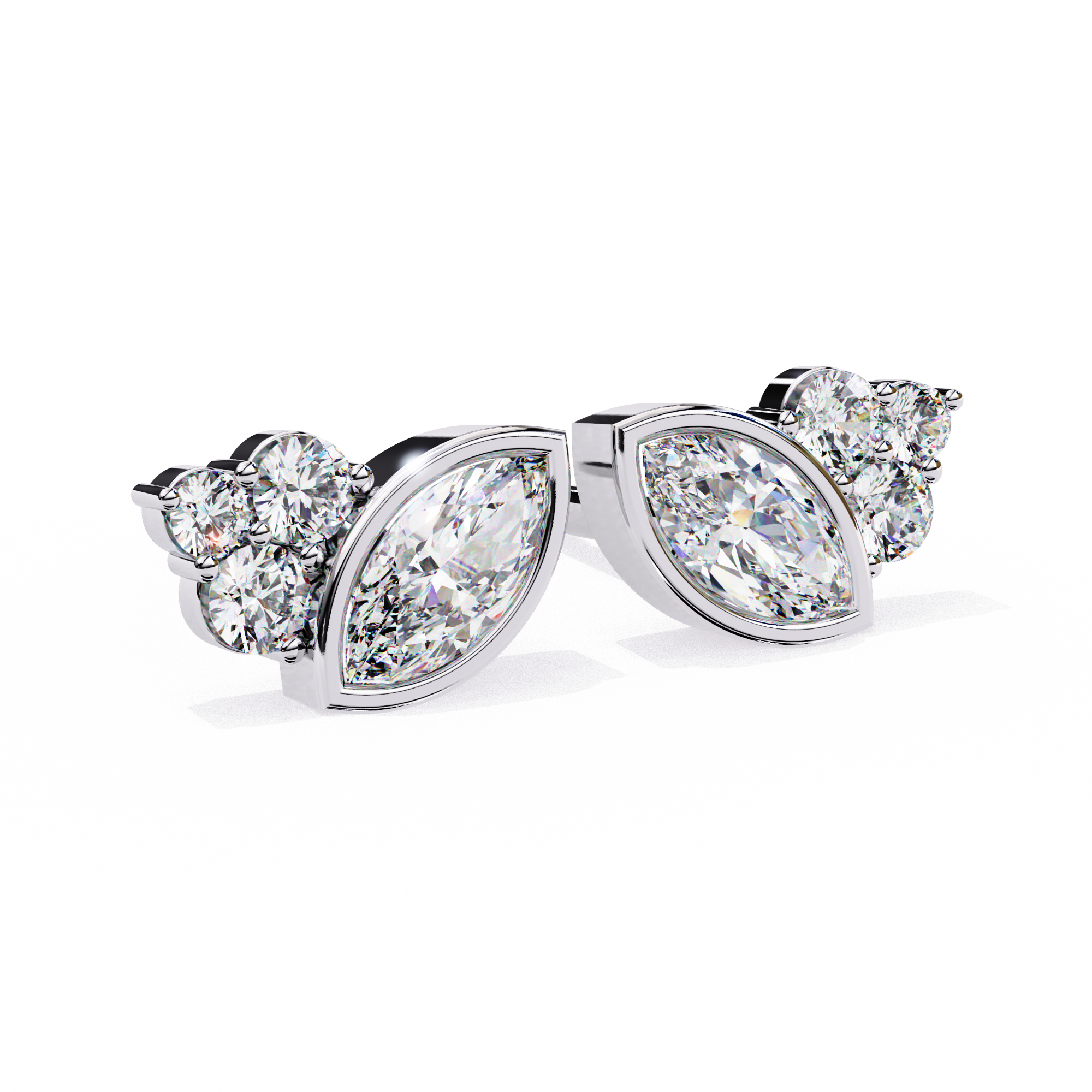 Château Six-Prong Solitaire Diamond Stud Earrings — 10k–18k Gold