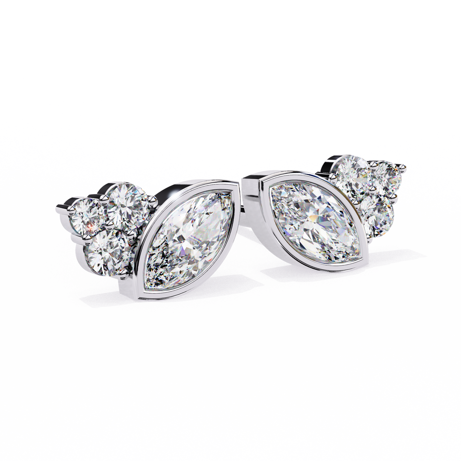 Château Six-Prong Solitaire Diamond Stud Earrings — 10k–18k Gold