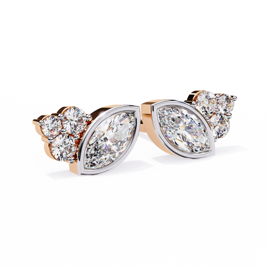 Château Six-Prong Solitaire Diamond Stud Earrings — 10k–18k Gold