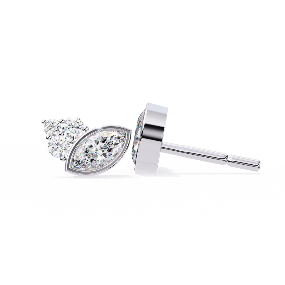 Château Six-Prong Solitaire Diamond Stud Earrings — 10k–18k Gold
