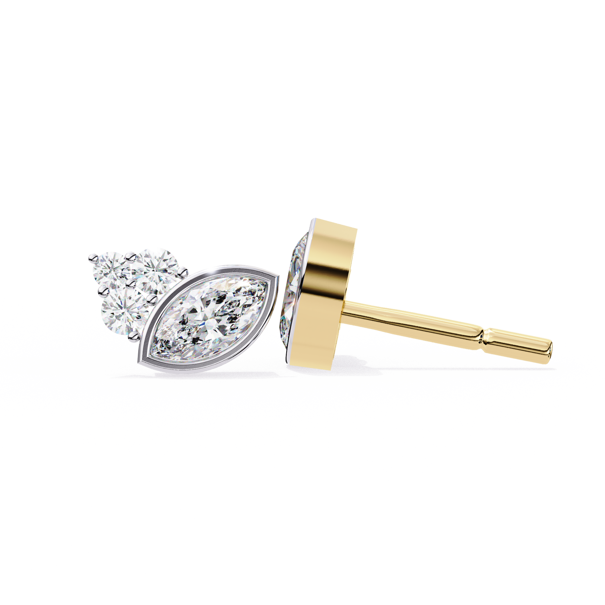 Château Six-Prong Solitaire Diamond Stud Earrings — 10k–18k Gold