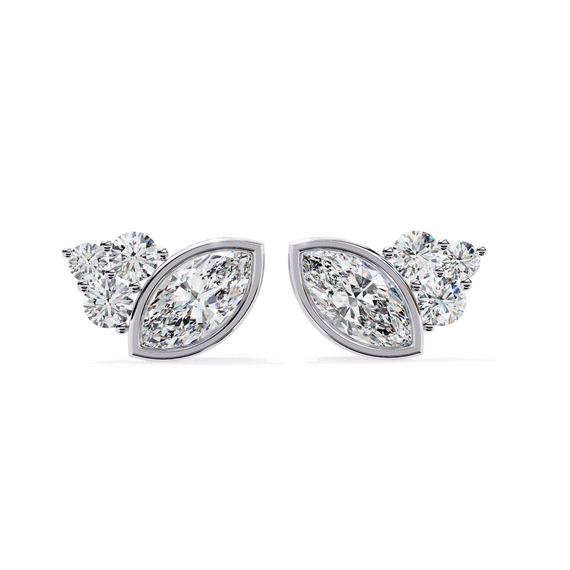 Château Six-Prong Solitaire Diamond Stud Earrings — 10k–18k Gold