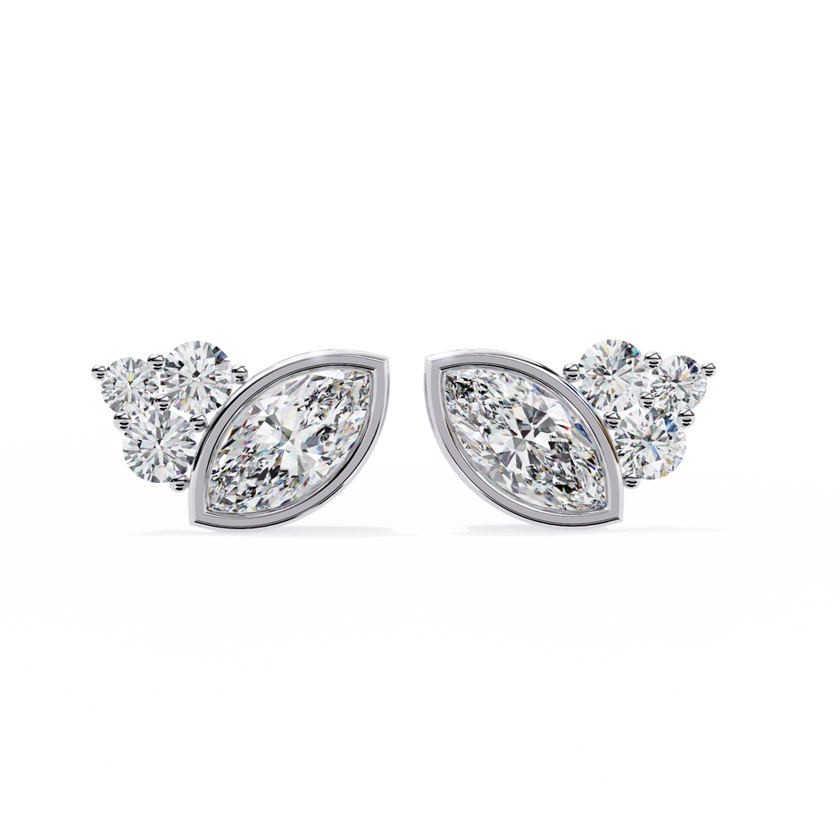 Château Six-Prong Solitaire Diamond Stud Earrings — 10k–18k Gold
