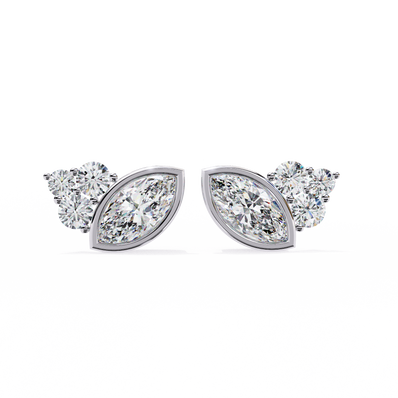 Château Six-Prong Solitaire Diamond Stud Earrings — 10k–18k Gold