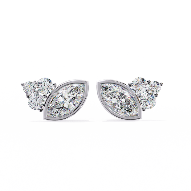 Château Six-Prong Solitaire Diamond Stud Earrings — 10k–18k Gold