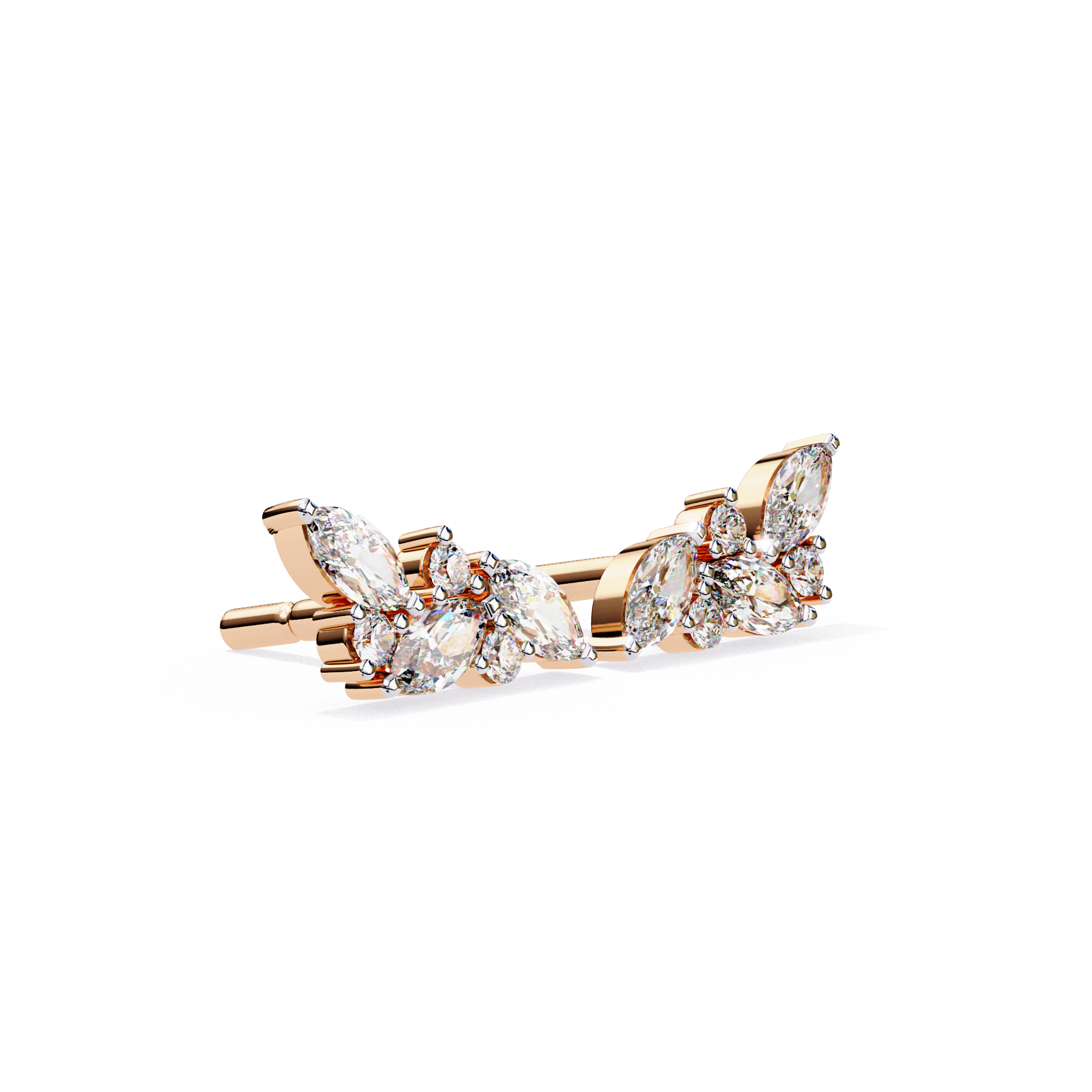 Belle Époque Antique-Cut Diamond Stud Earrings — 10k–18k Gold