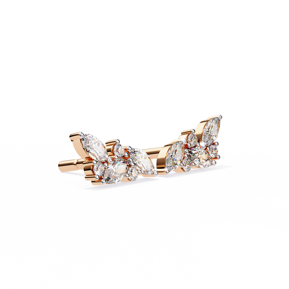 Belle Époque Antique-Cut Diamond Stud Earrings — 10k–18k Gold