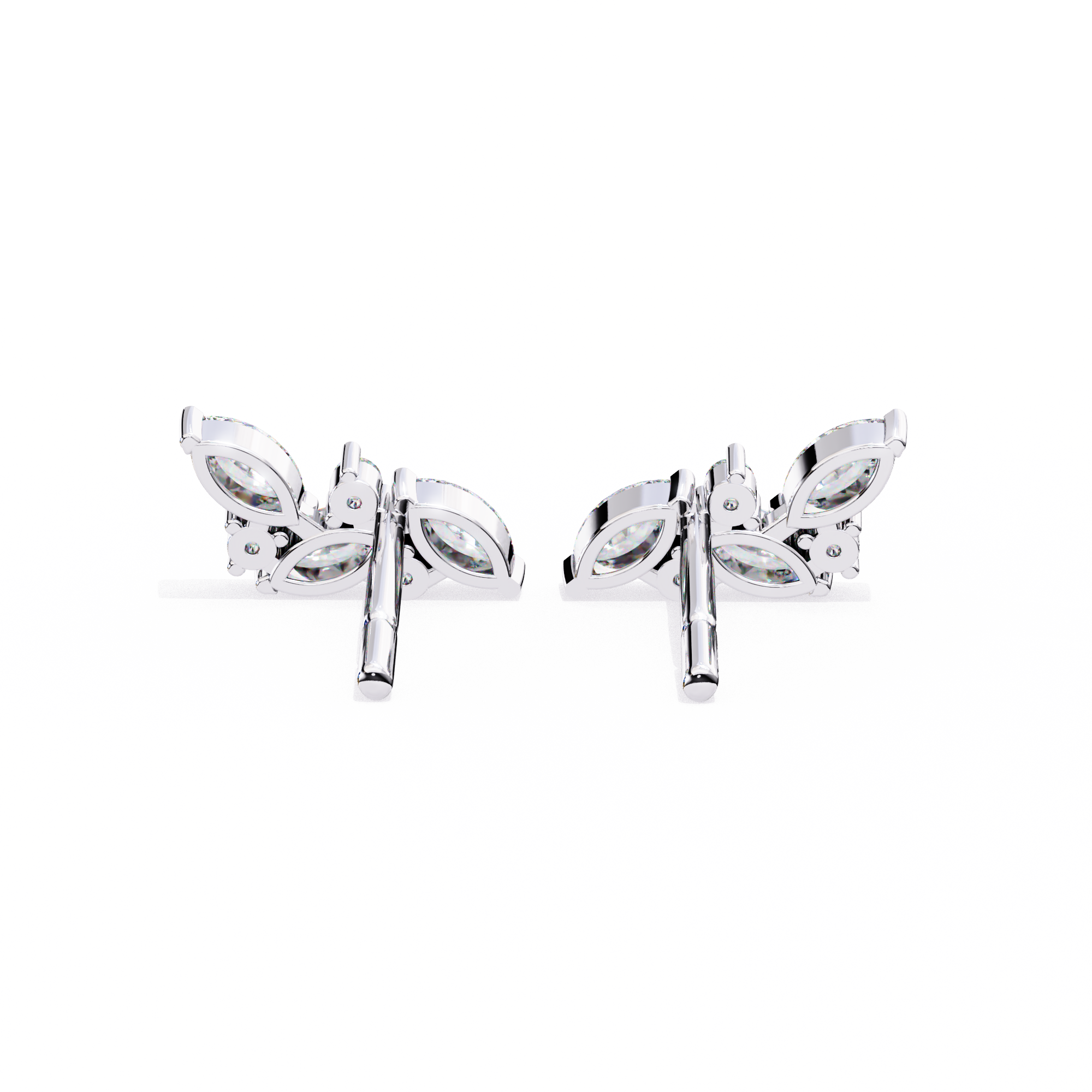 Belle Époque Antique-Cut Diamond Stud Earrings — 10k–18k Gold
