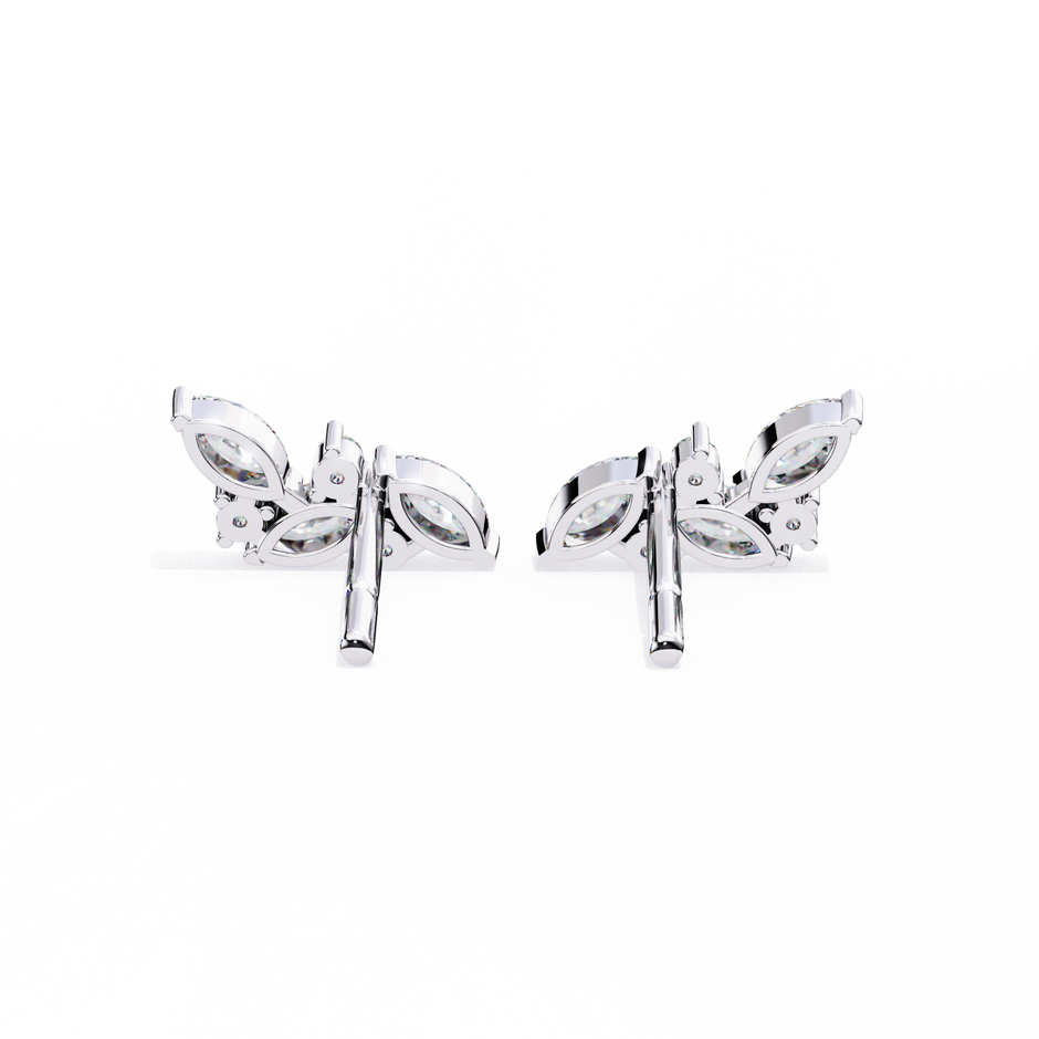 Belle Époque Antique-Cut Diamond Stud Earrings — 10k–18k Gold