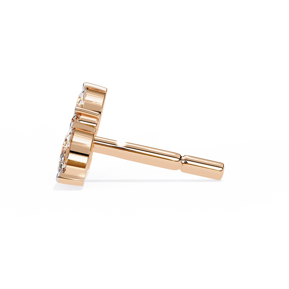 Belle Époque Antique-Cut Diamond Stud Earrings — 10k–18k Gold