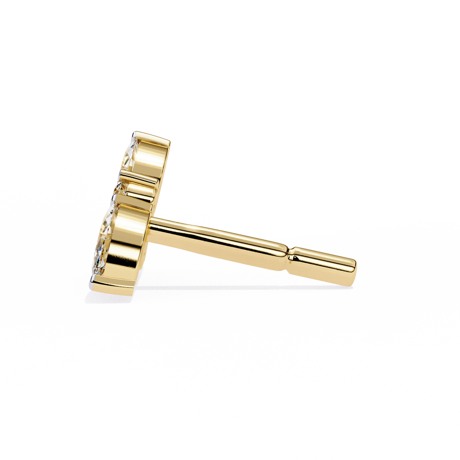 Belle Époque Antique-Cut Diamond Stud Earrings — 10k–18k Gold