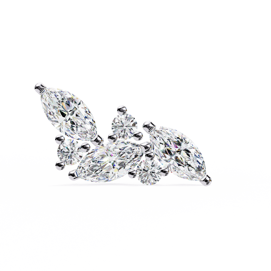 Belle Époque Antique-Cut Diamond Stud Earrings — 10k–18k Gold