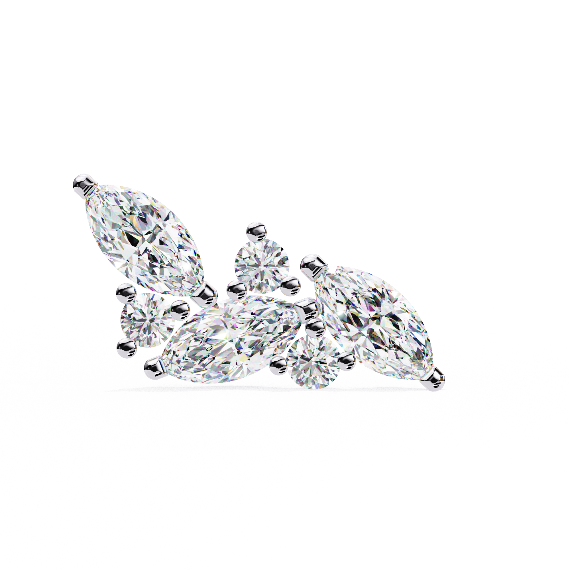 Belle Époque Antique-Cut Diamond Stud Earrings — 10k–18k Gold