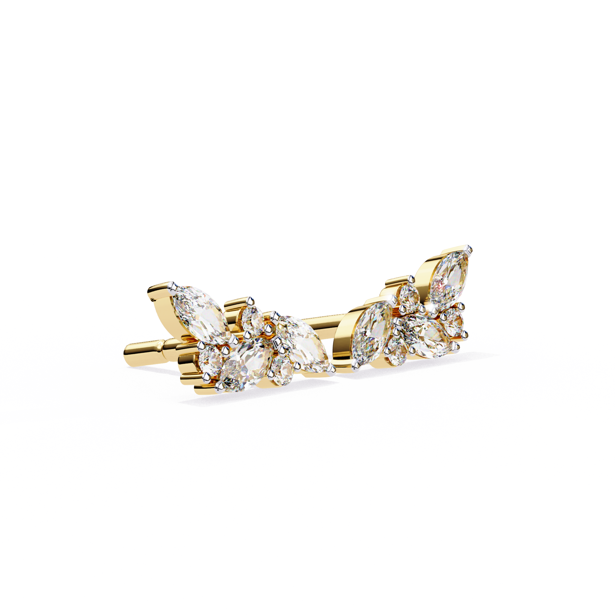 Belle Époque Antique-Cut Diamond Stud Earrings — 10k–18k Gold