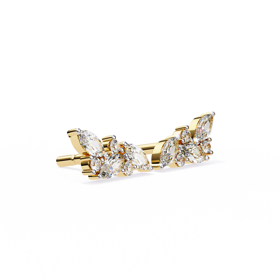 Belle Époque Antique-Cut Diamond Stud Earrings — 10k–18k Gold