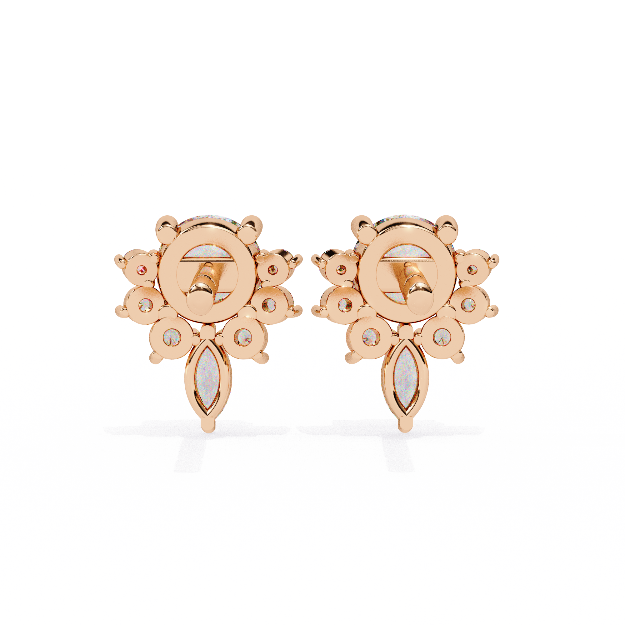 Rivage Full-Bezel Brilliant Diamond Stud Earrings — 10k–18k Gold