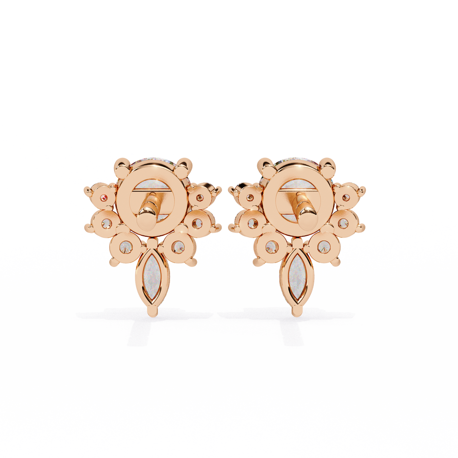 Rivage Full-Bezel Brilliant Diamond Stud Earrings — 10k–18k Gold