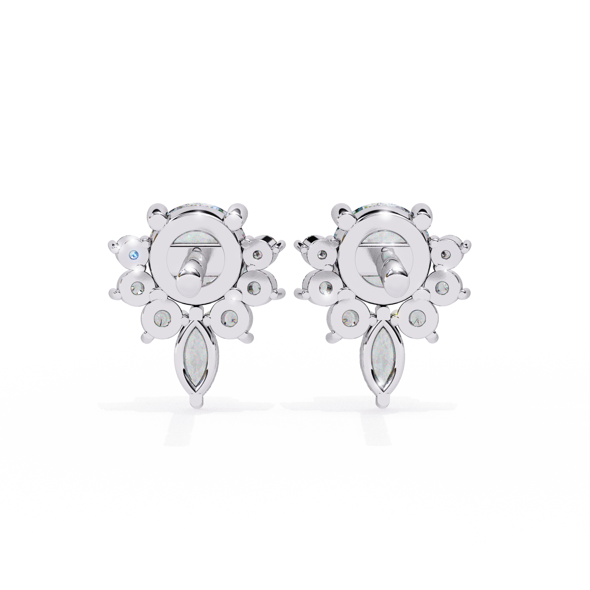 Rivage Full-Bezel Brilliant Diamond Stud Earrings — 10k–18k Gold