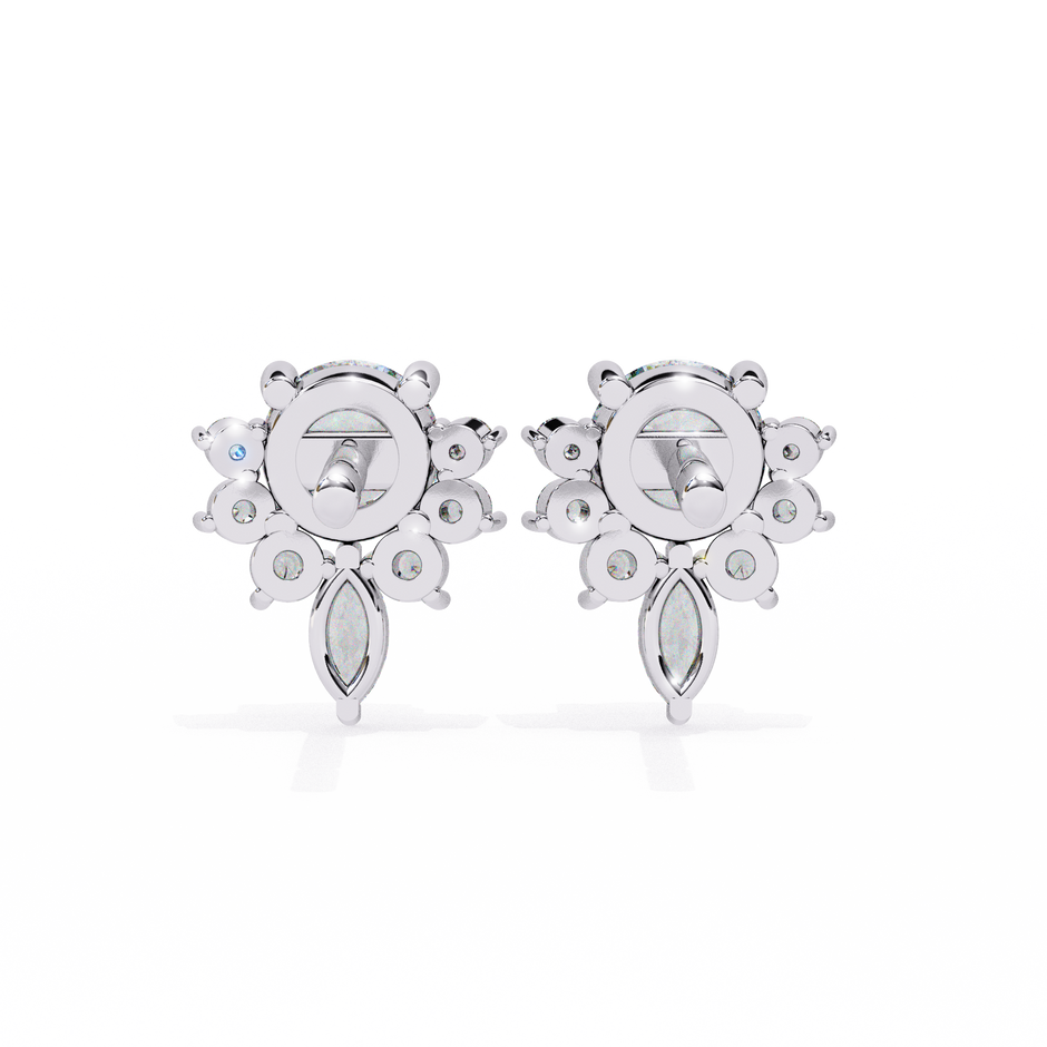 Rivage Full-Bezel Brilliant Diamond Stud Earrings — 10k–18k Gold