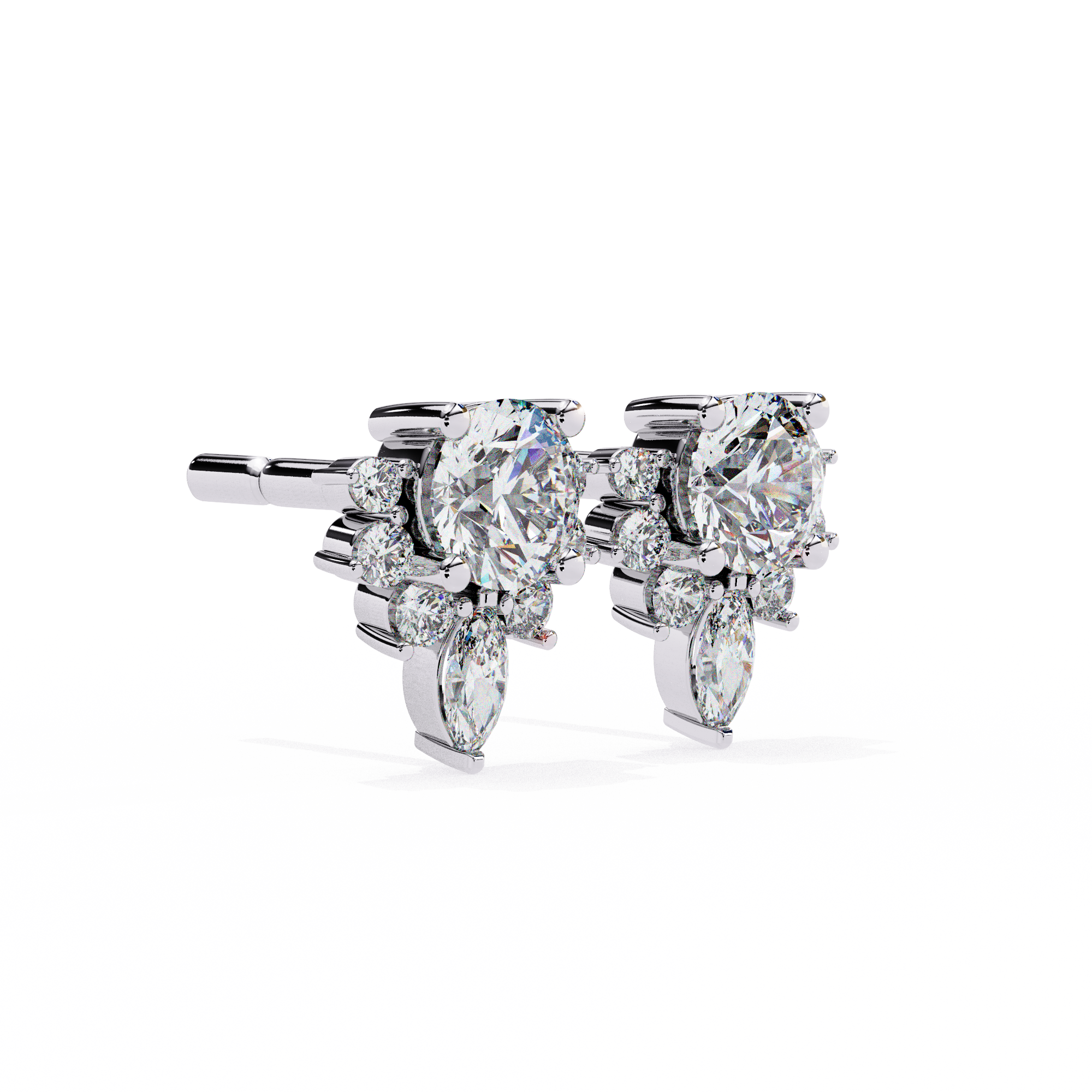 Rivage Full-Bezel Brilliant Diamond Stud Earrings — 10k–18k Gold