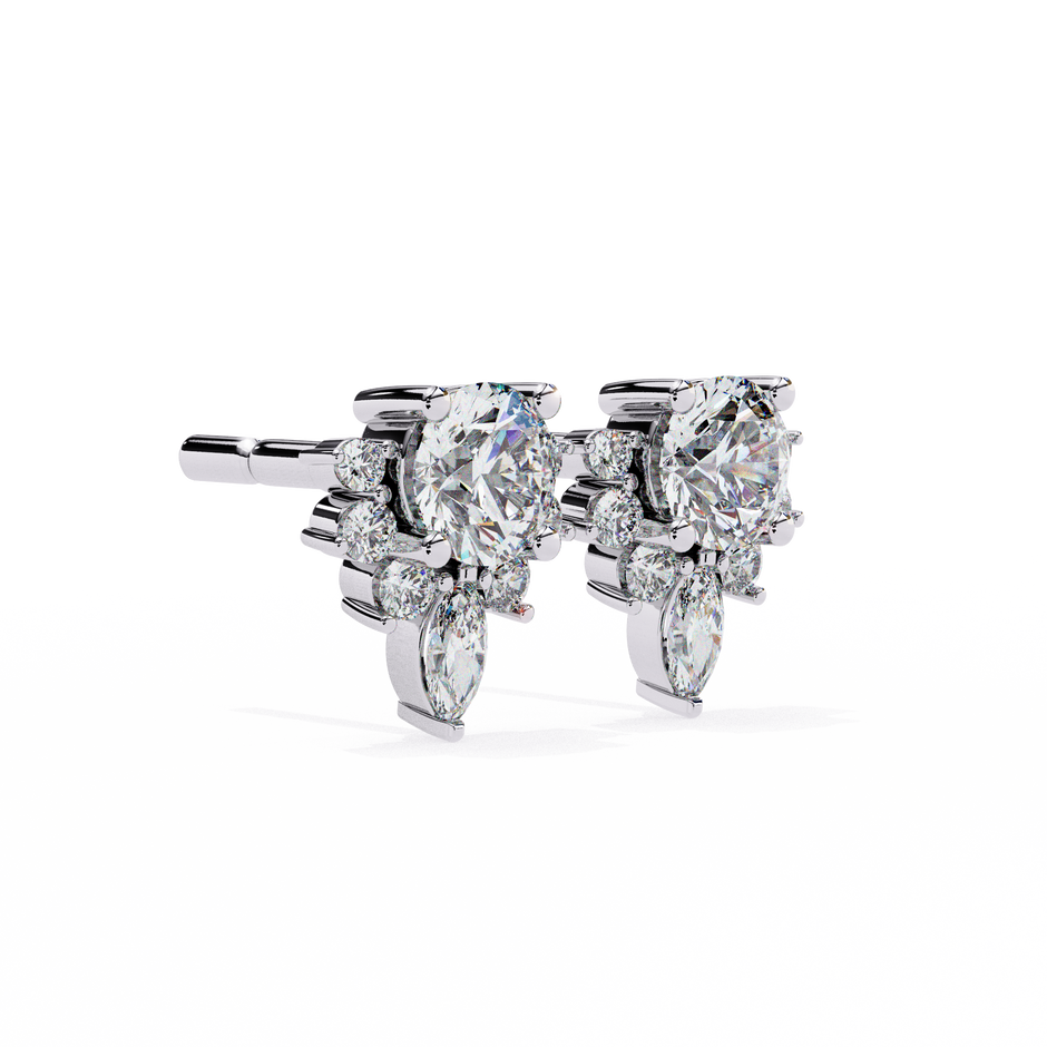Rivage Full-Bezel Brilliant Diamond Stud Earrings — 10k–18k Gold