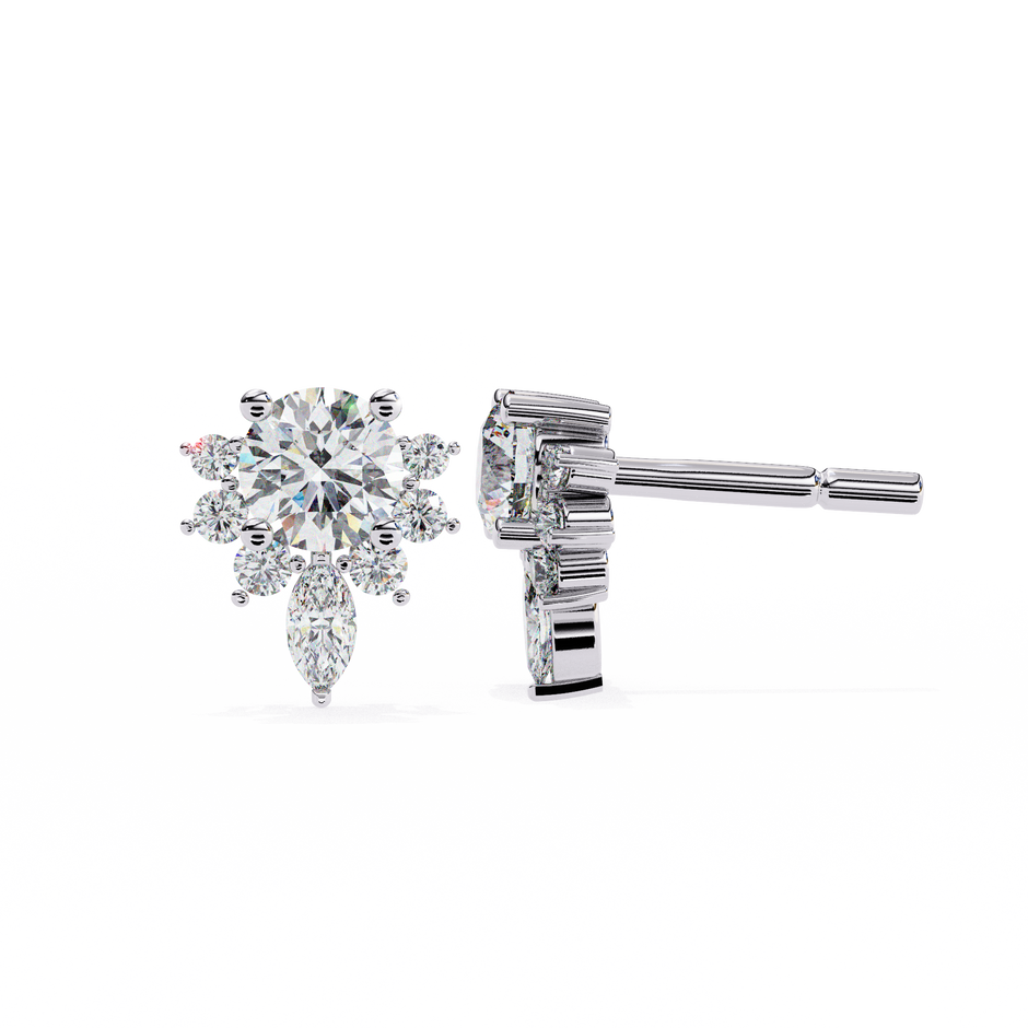 Rivage Full-Bezel Brilliant Diamond Stud Earrings — 10k–18k Gold
