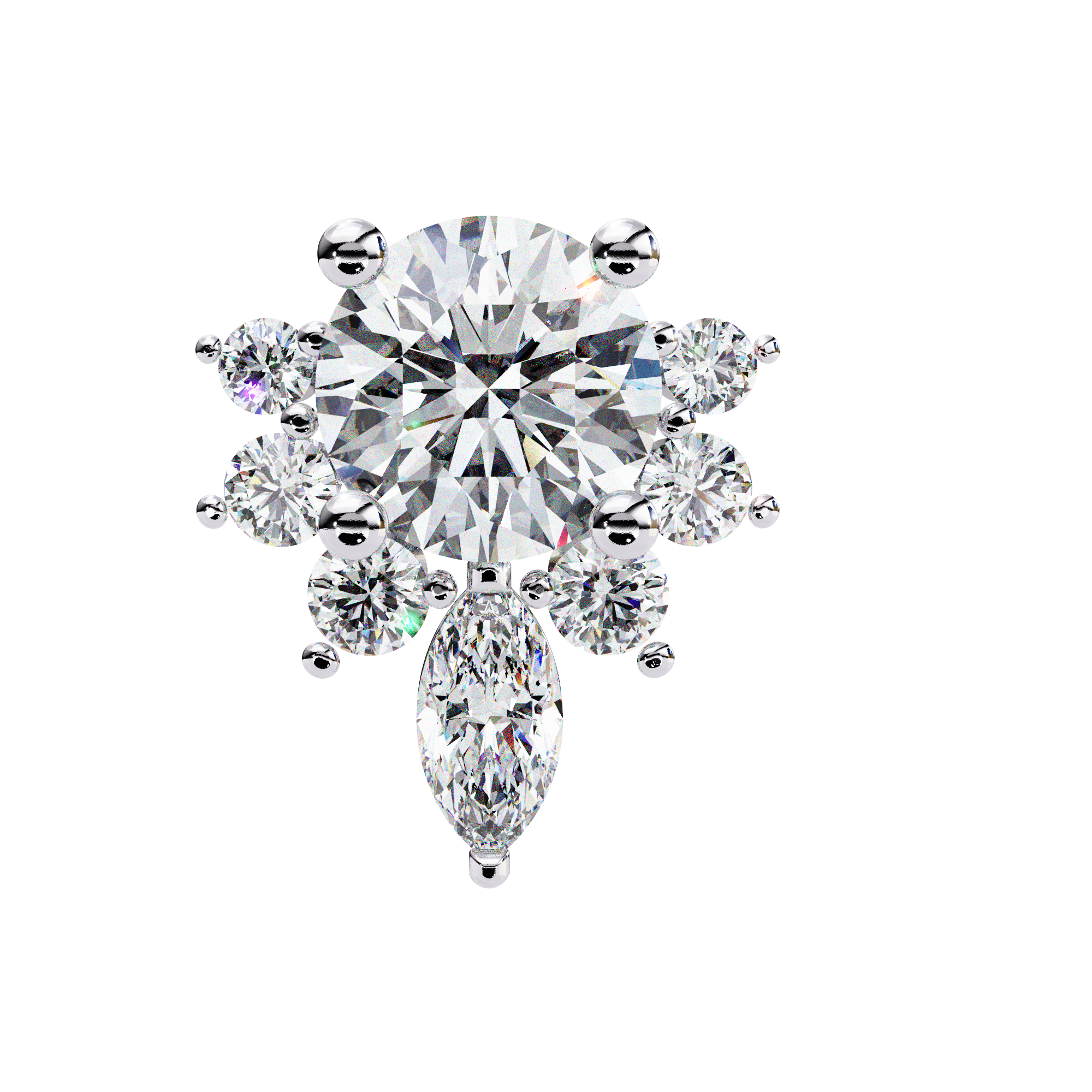 Rivage Full-Bezel Brilliant Diamond Stud Earrings — 10k–18k Gold