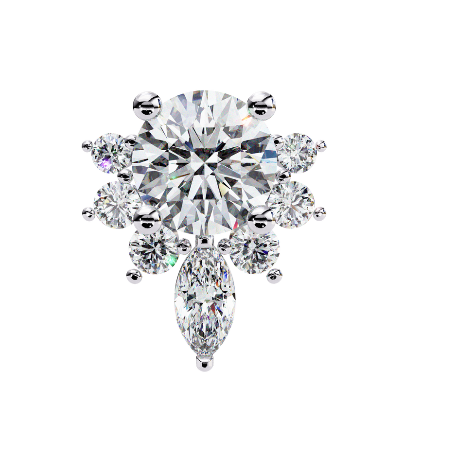 Rivage Full-Bezel Brilliant Diamond Stud Earrings — 10k–18k Gold