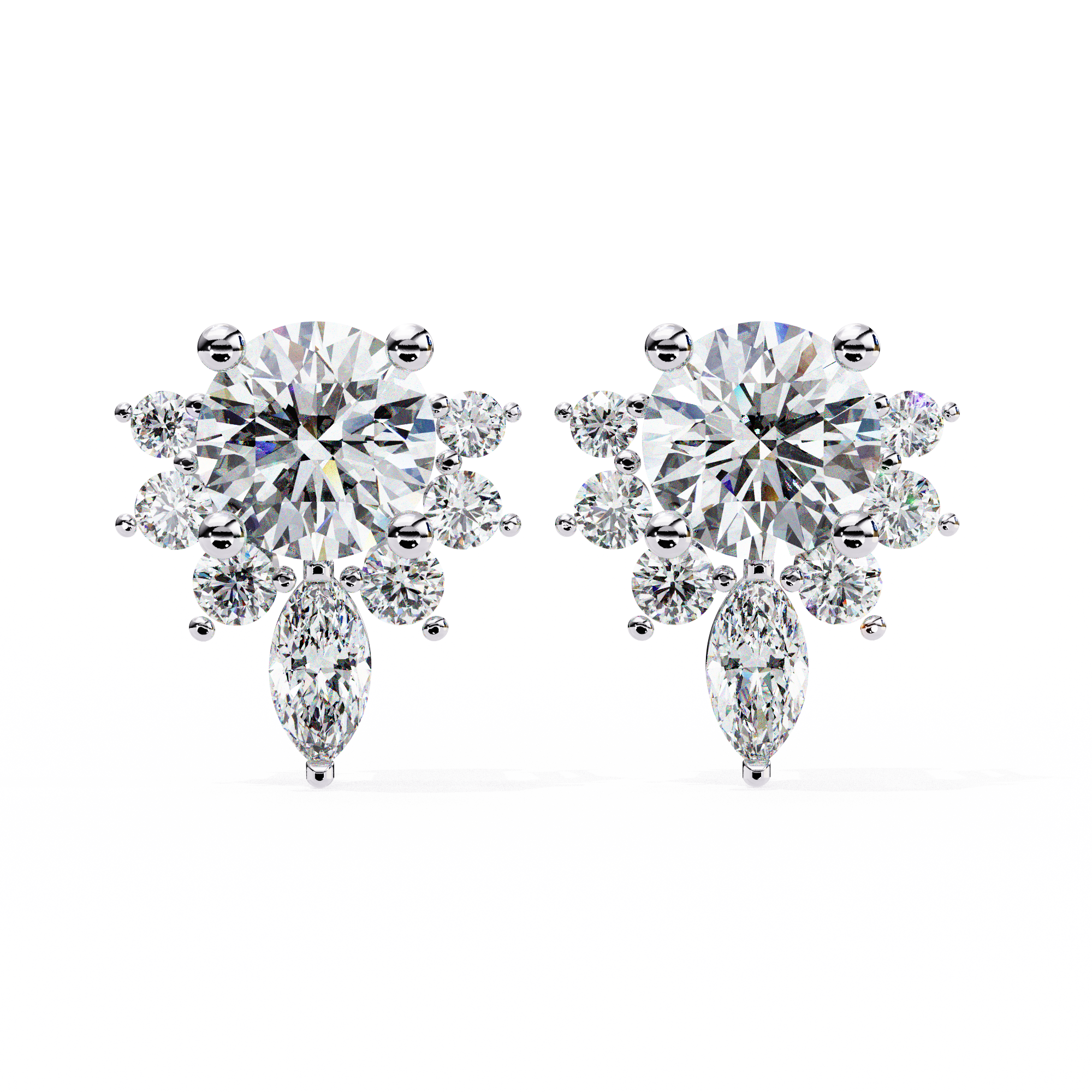 Rivage Full-Bezel Brilliant Diamond Stud Earrings — 10k–18k Gold