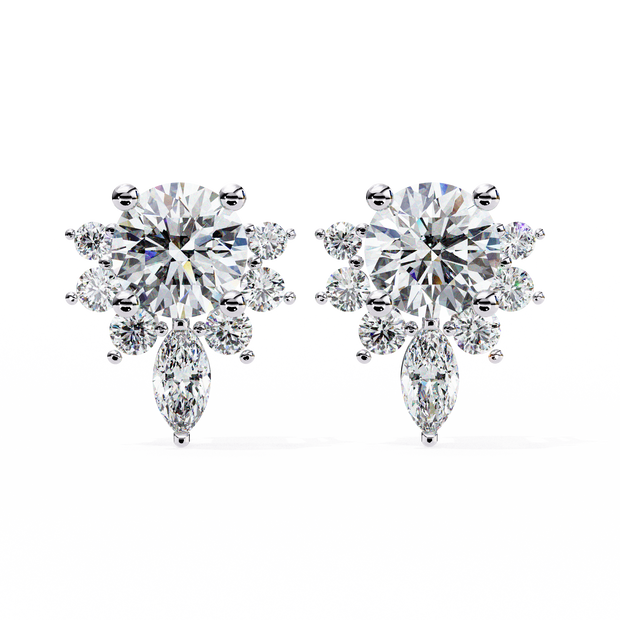 Rivage Full-Bezel Brilliant Diamond Stud Earrings — 10k–18k Gold