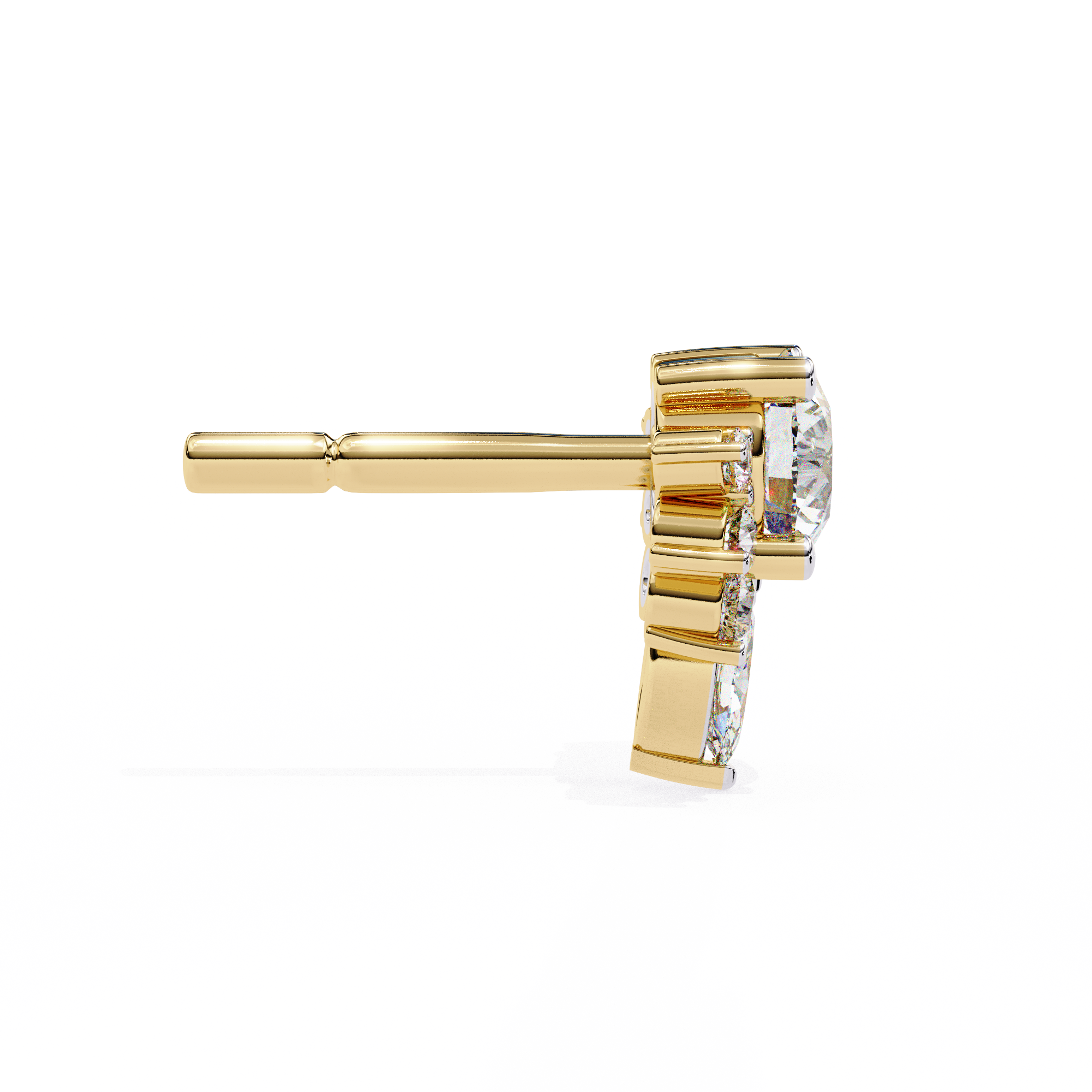 Rivage Full-Bezel Brilliant Diamond Stud Earrings — 10k–18k Gold