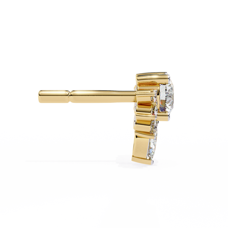 Rivage Full-Bezel Brilliant Diamond Stud Earrings — 10k–18k Gold