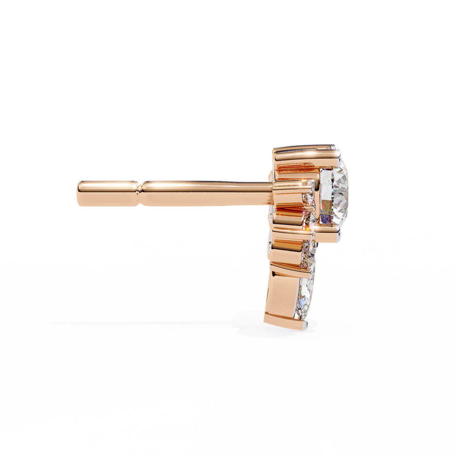 Rivage Full-Bezel Brilliant Diamond Stud Earrings — 10k–18k Gold