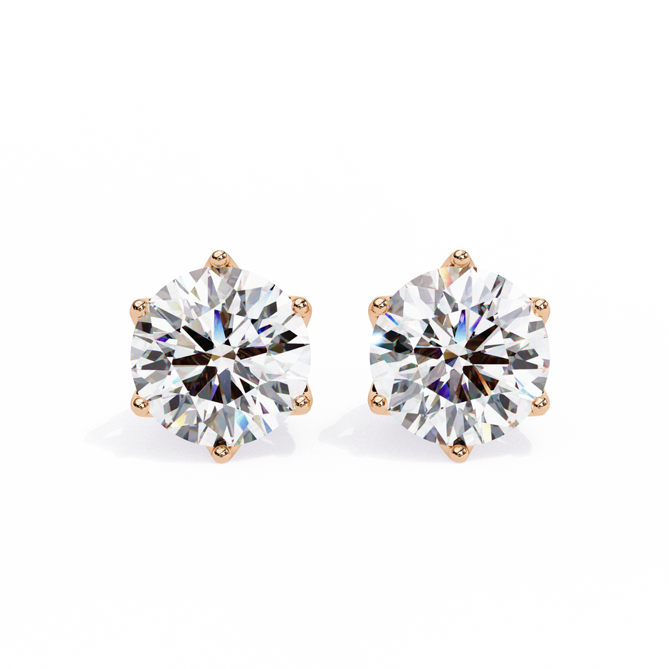 Soleil Pavé Cluster Stud Earrings — 10k–18k Gold