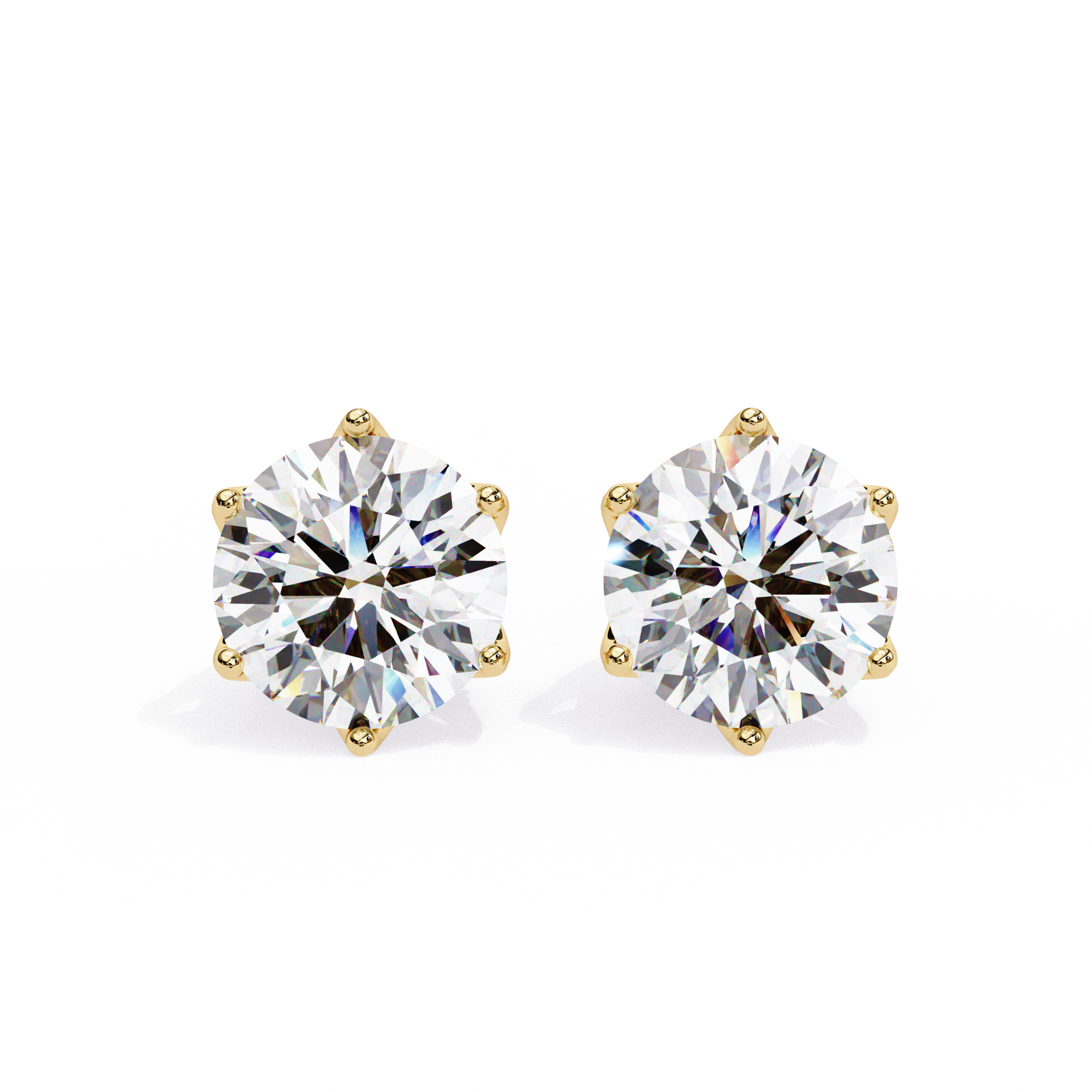 Soleil Pavé Cluster Stud Earrings — 10k–18k Gold