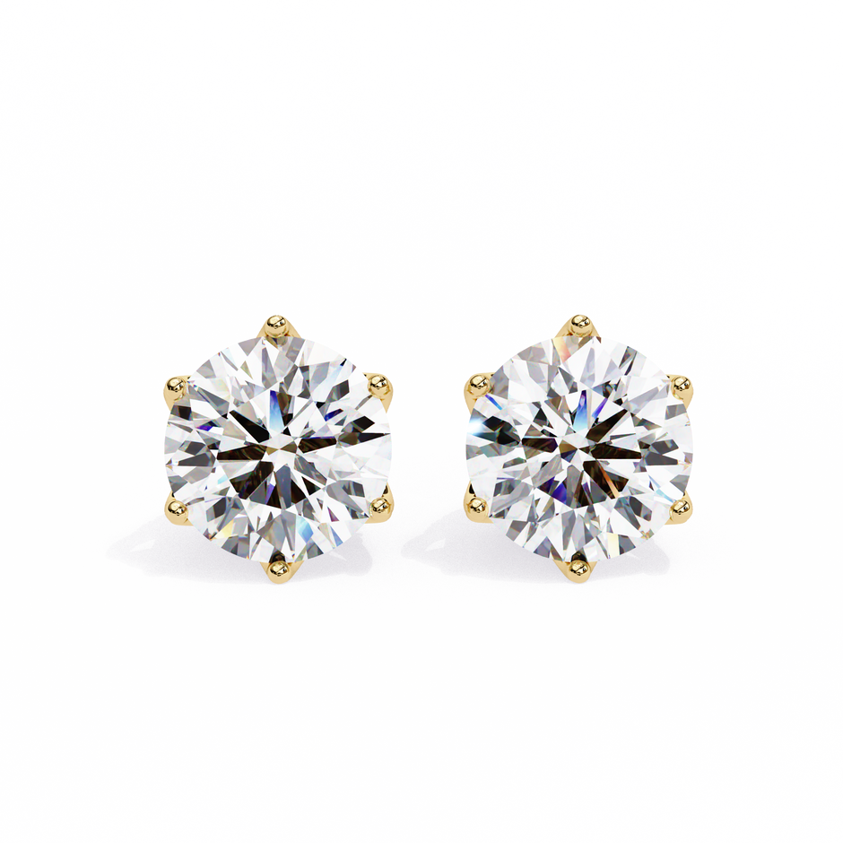 Soleil Pavé Cluster Stud Earrings — 10k–18k Gold