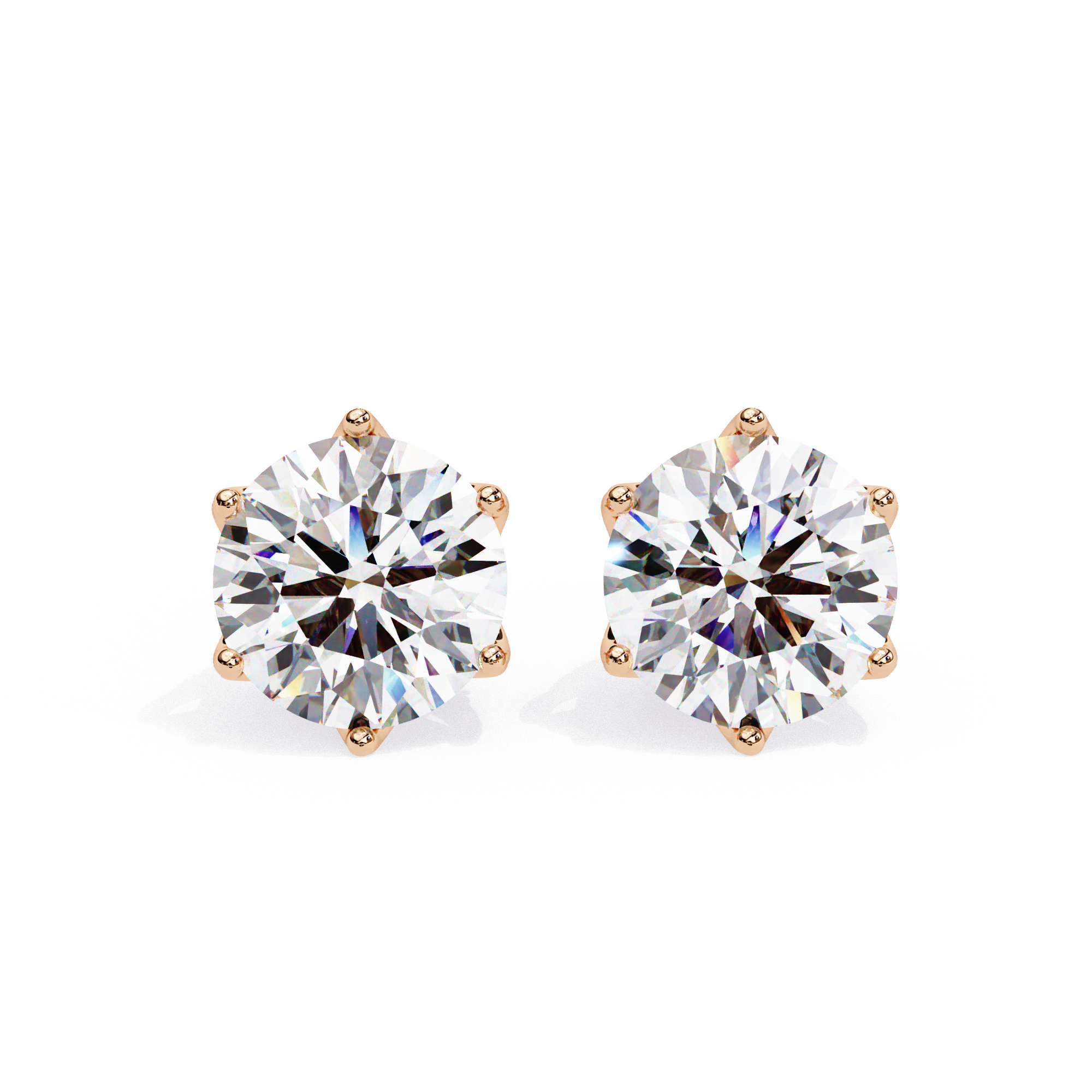 Soleil Pavé Cluster Stud Earrings — 10k–18k Gold