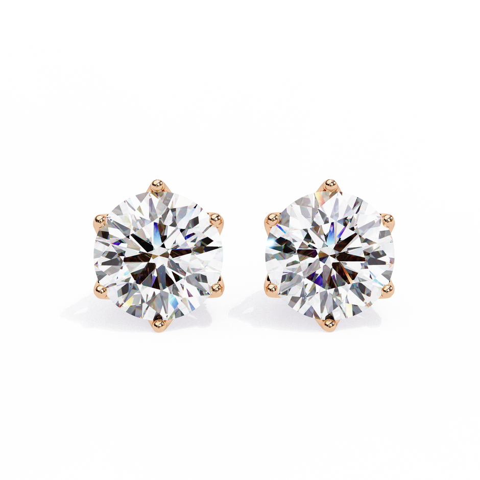 Soleil Pavé Cluster Stud Earrings — 10k–18k Gold