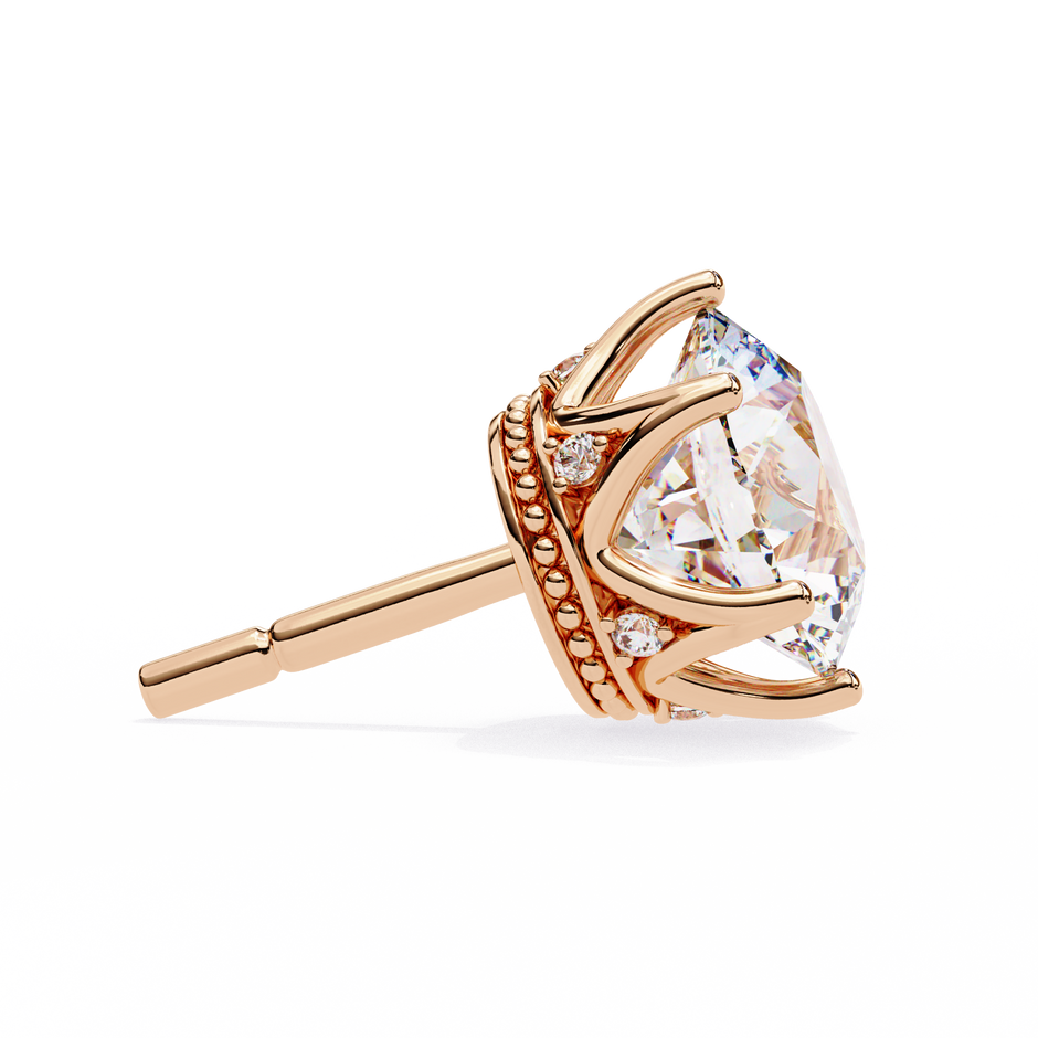 Soleil Pavé Cluster Stud Earrings — 10k–18k Gold