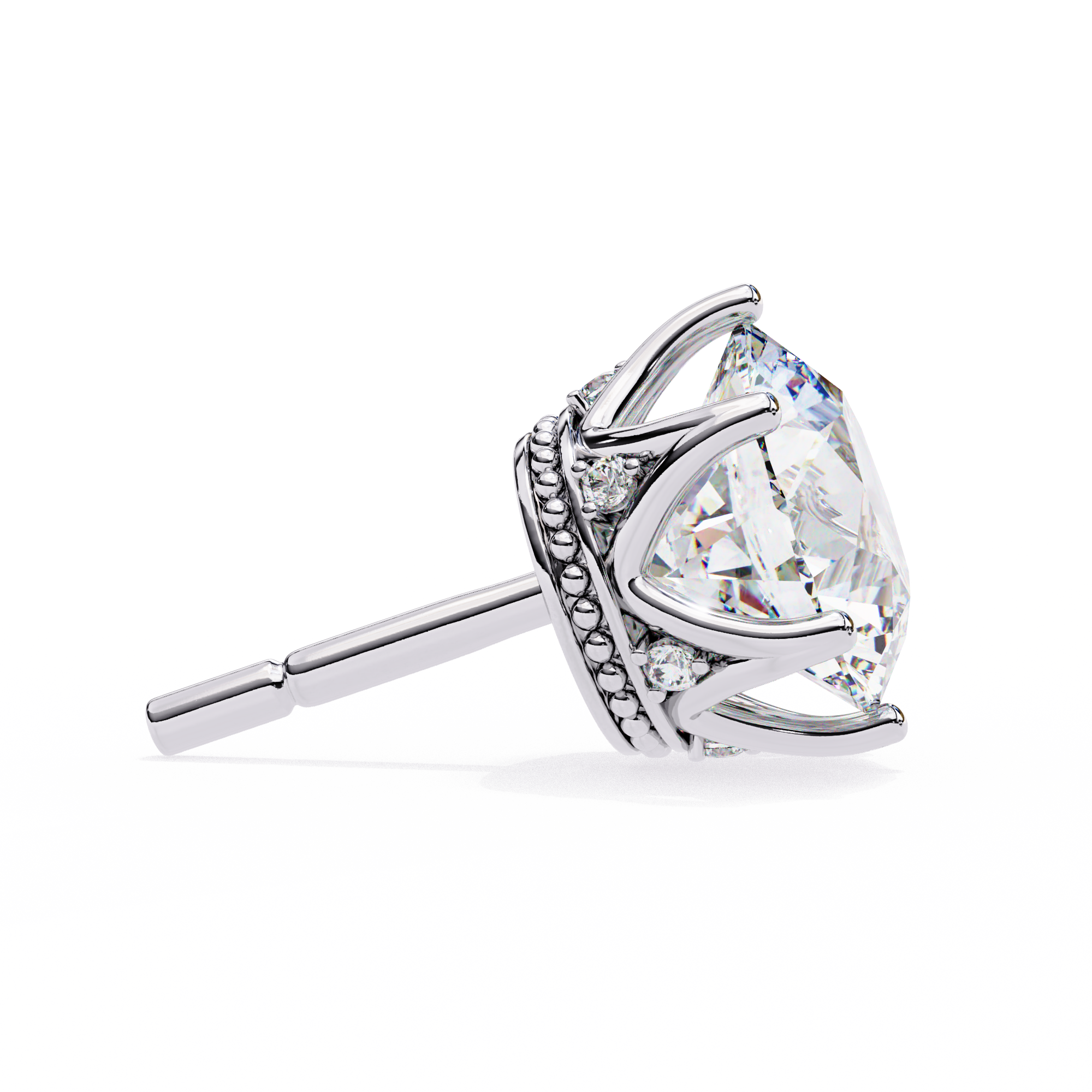 Soleil Pavé Cluster Stud Earrings — 10k–18k Gold