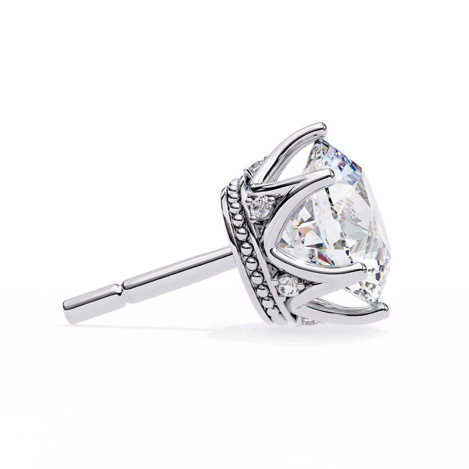 Soleil Pavé Cluster Stud Earrings — 10k–18k Gold
