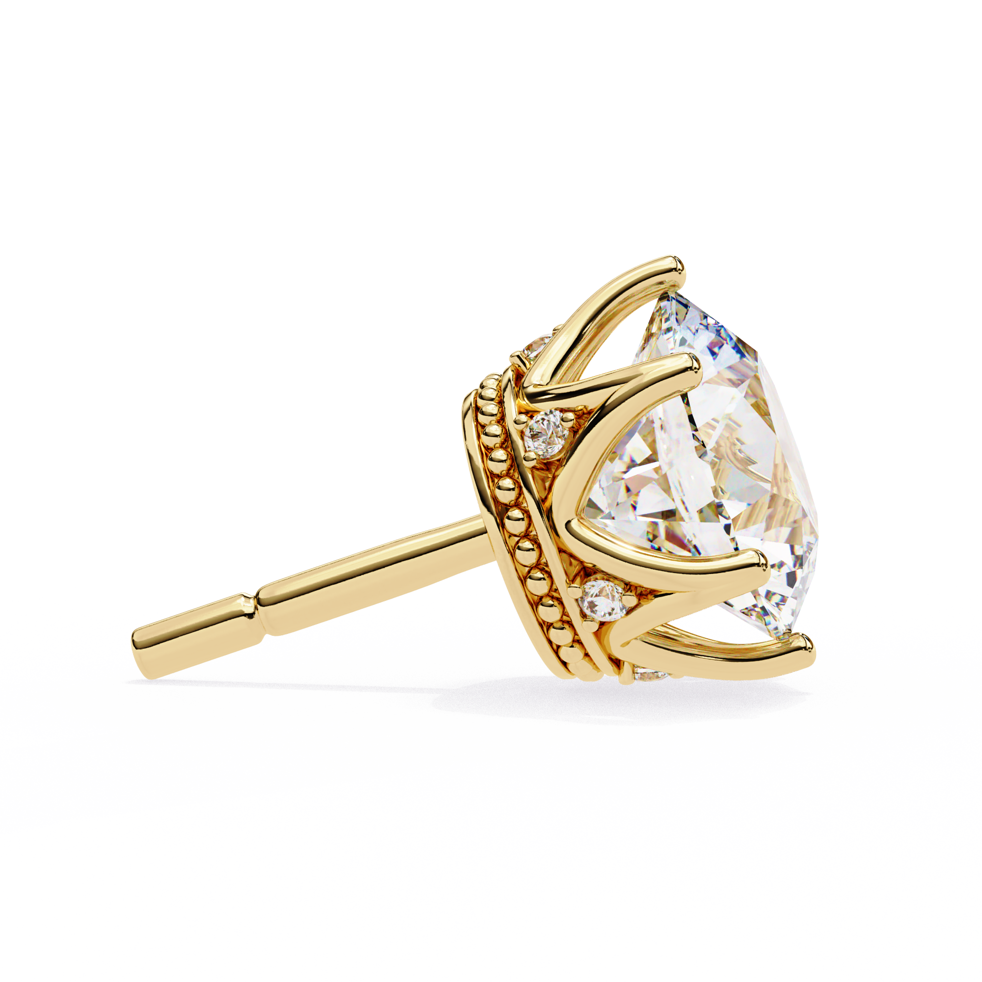 Soleil Pavé Cluster Stud Earrings — 10k–18k Gold