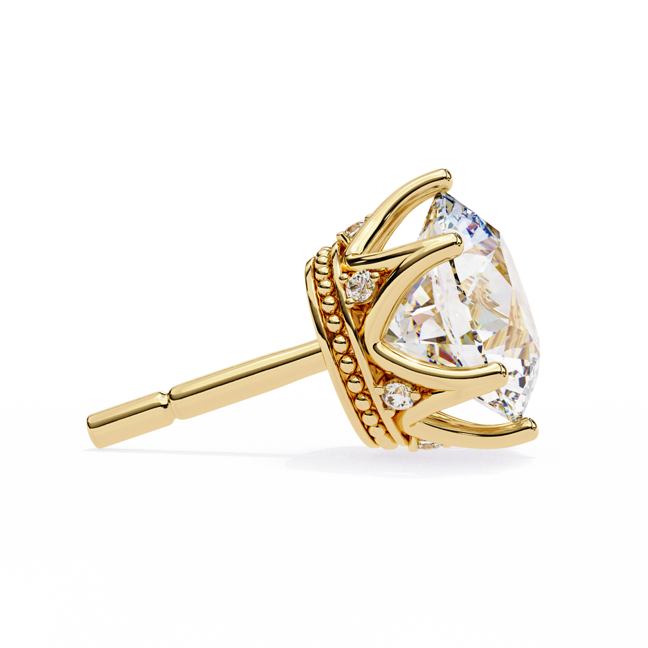 Soleil Pavé Cluster Stud Earrings — 10k–18k Gold