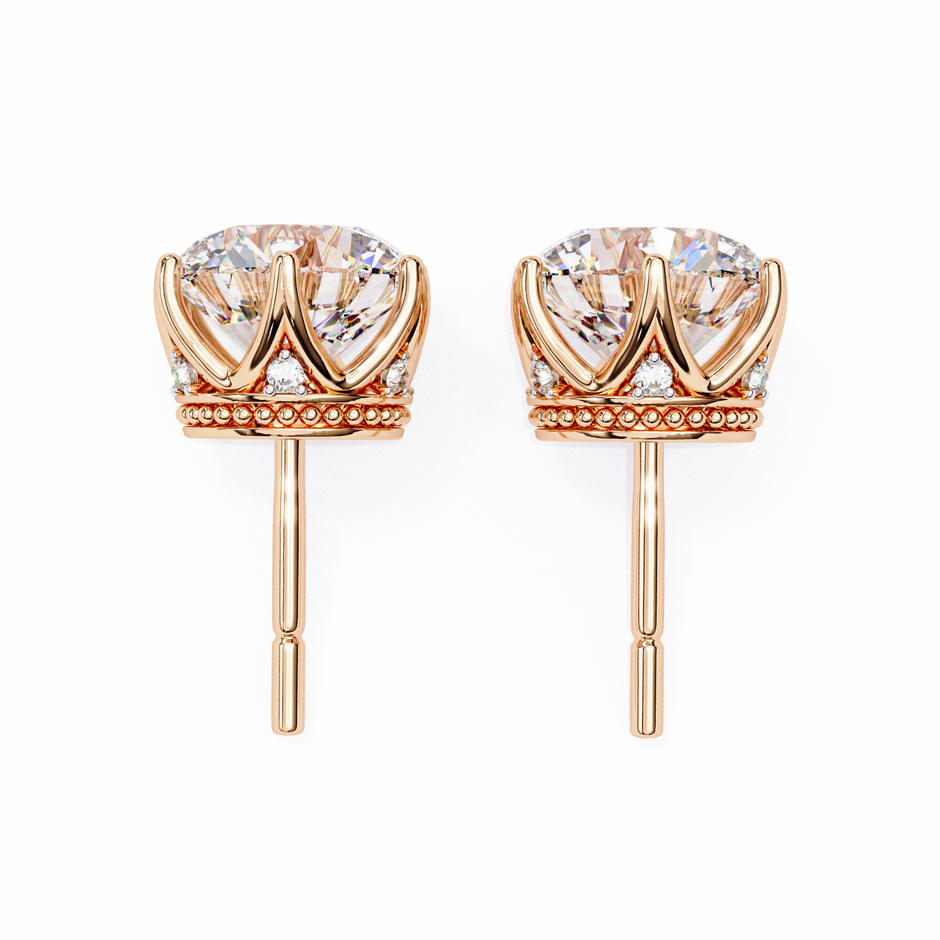Soleil Pavé Cluster Stud Earrings — 10k–18k Gold