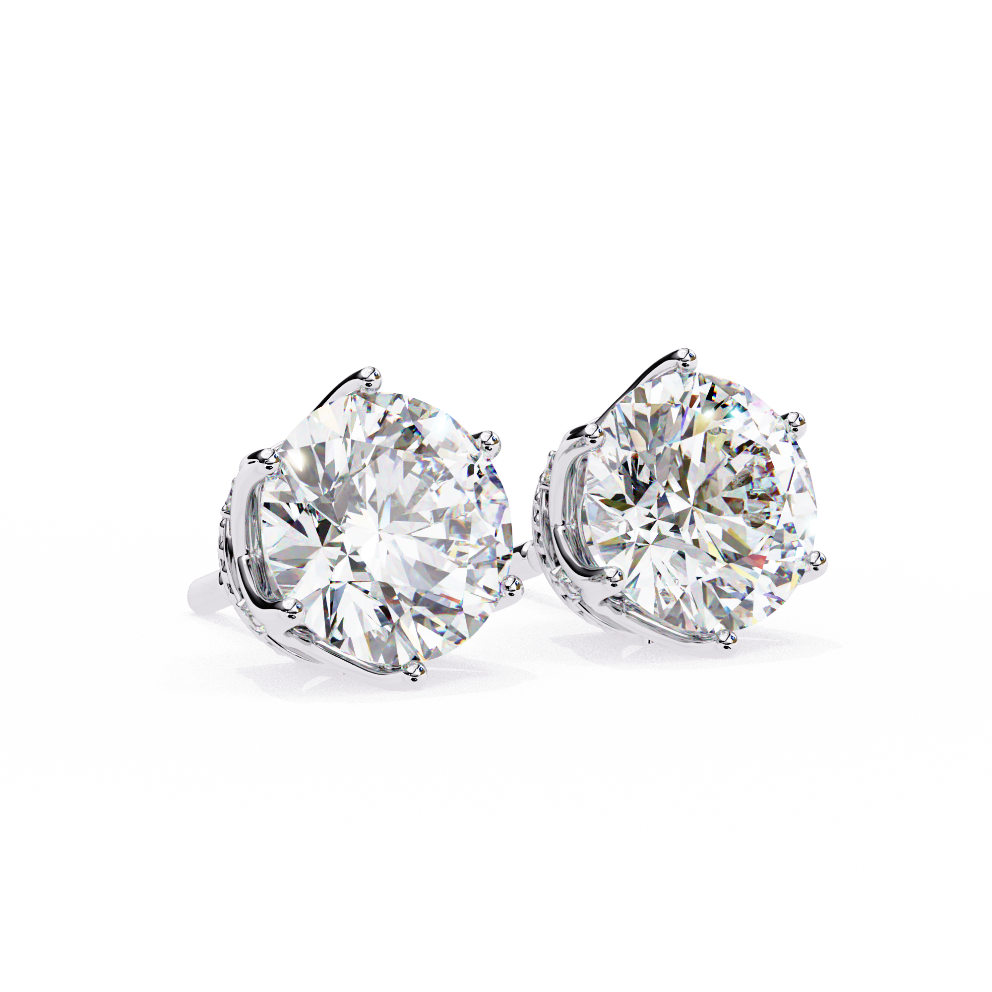 Soleil Pavé Cluster Stud Earrings — 10k–18k Gold