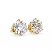 Soleil Pavé Cluster Stud Earrings — 10k–18k Gold
