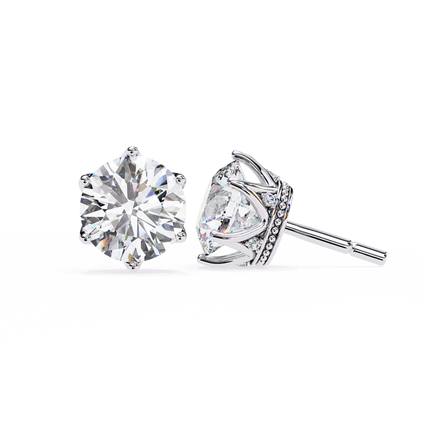 Soleil Pavé Cluster Stud Earrings — 10k–18k Gold